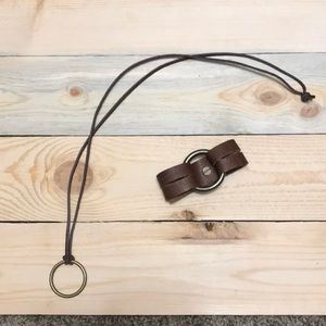 Leather necklace and bracelet
